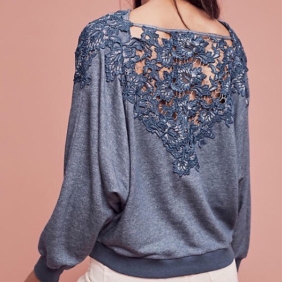Anthropologie Tops - Meadow Rue Anthropologie Lace Back Cowl Neck Top